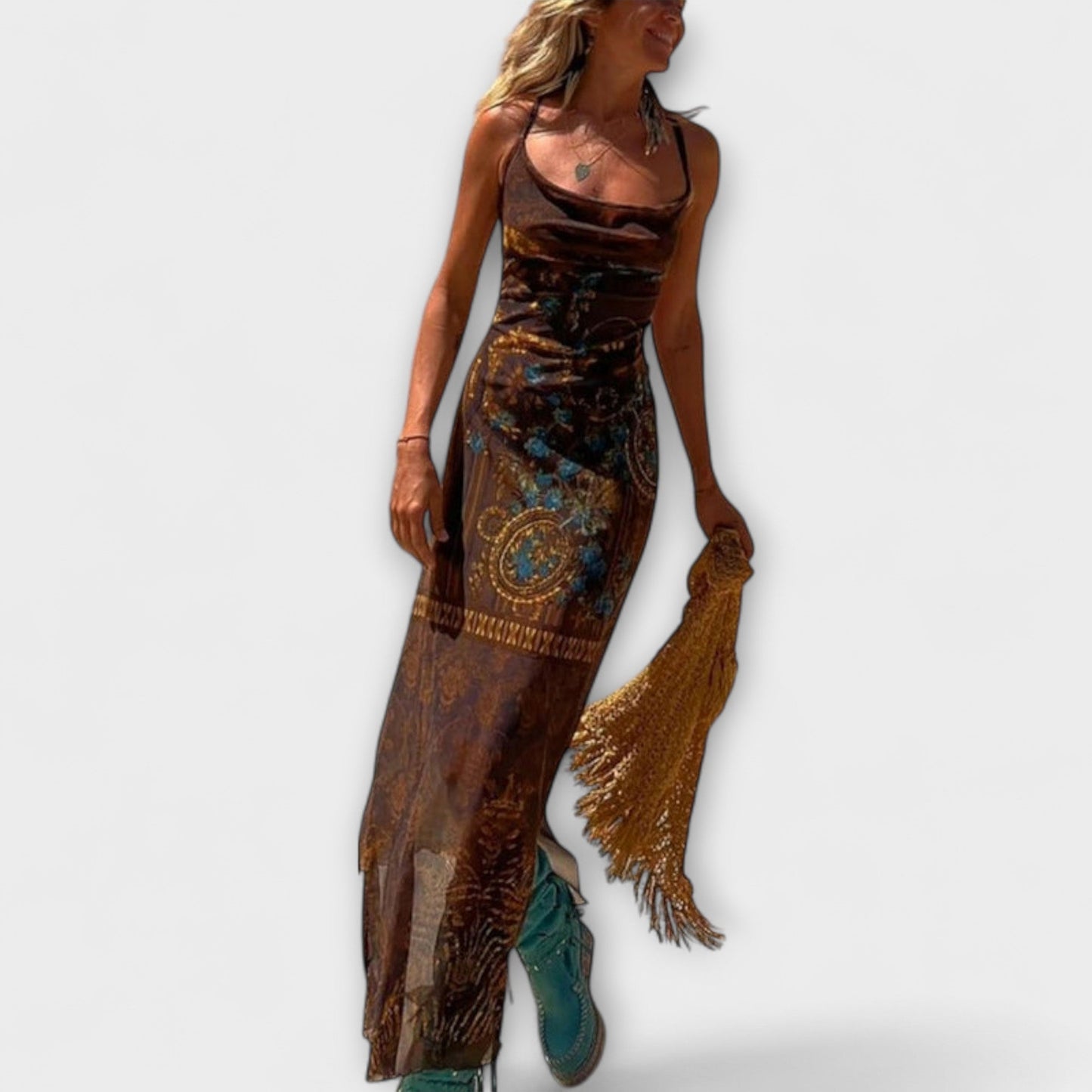 Fee - One-of-a-Kind Midi Dress with Cowl Neck