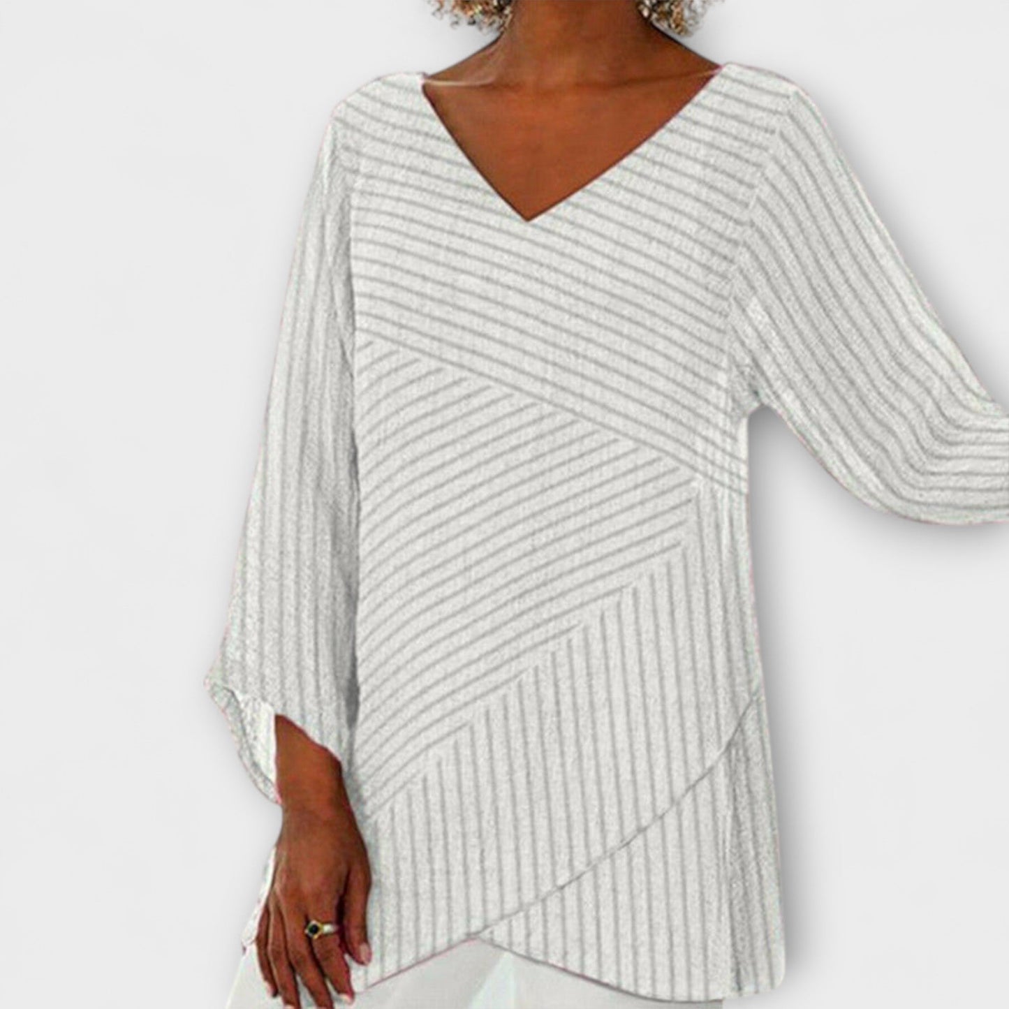 Penelope - Striped Draped Blouse