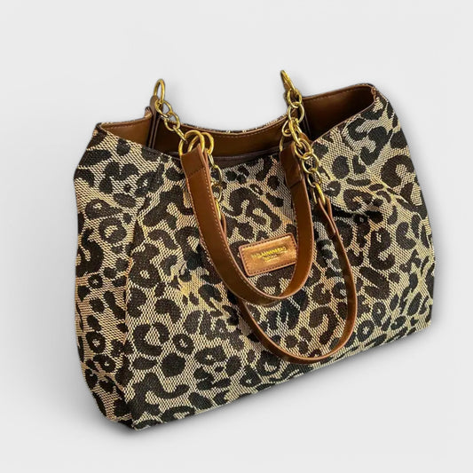 Lora - Leopard Print Canvas Tote