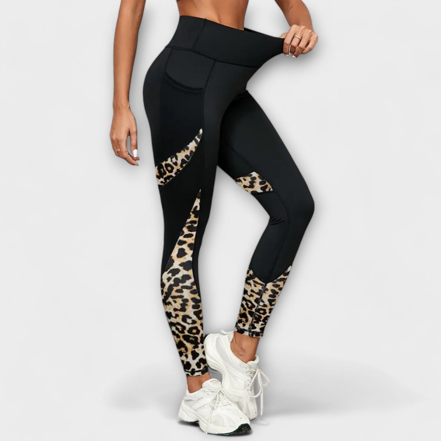 High-Waisted Leopard Print Workout Pants