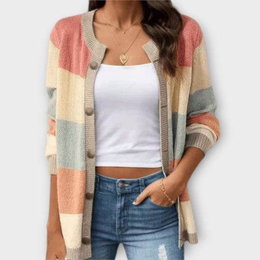Lottenia - Striped Sweater Cardigan