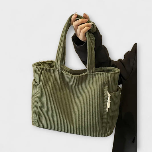 Tilda – Ribbed Tote Bag with Cord Detail
