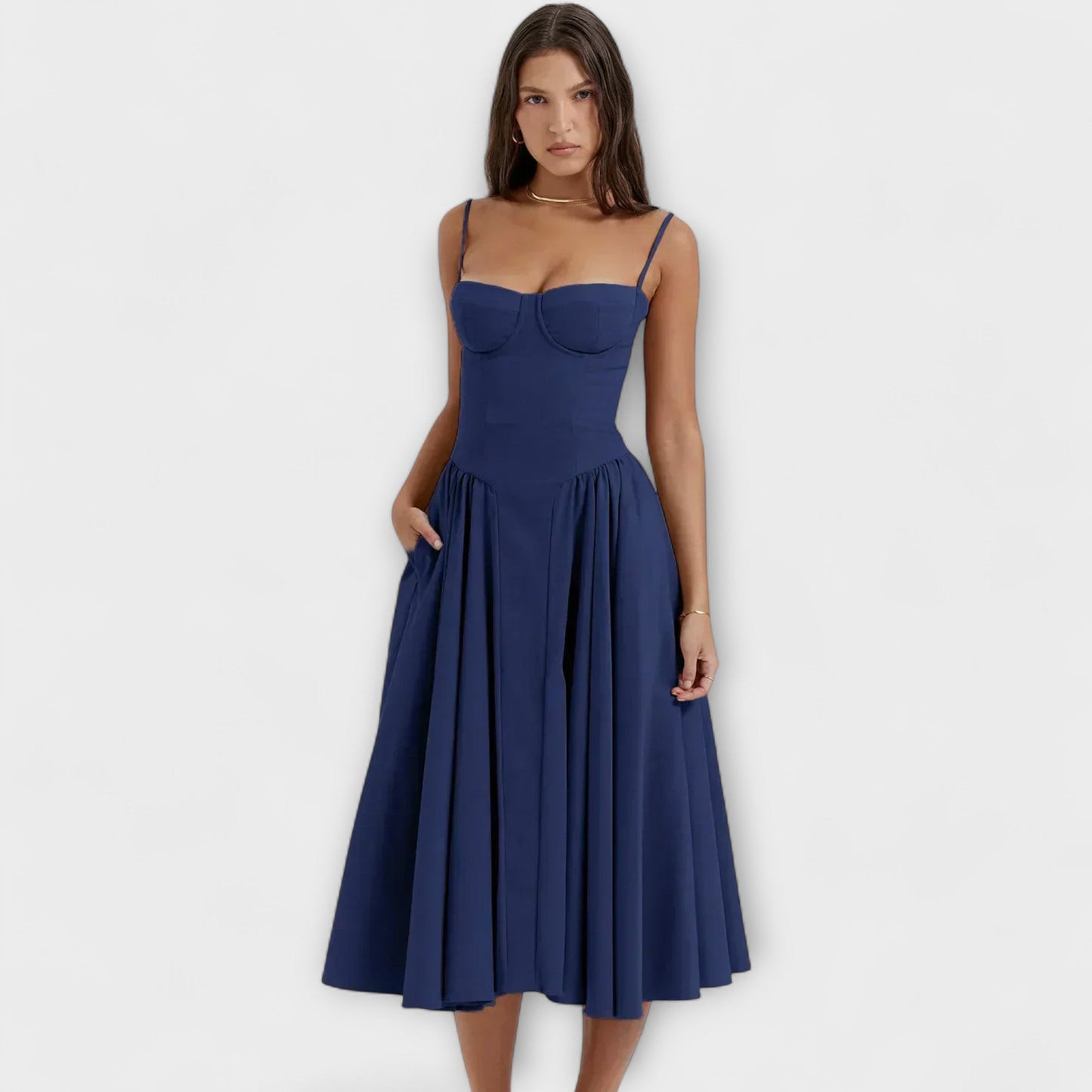 Rosalie - Elegant Sleeveless Corset Dress