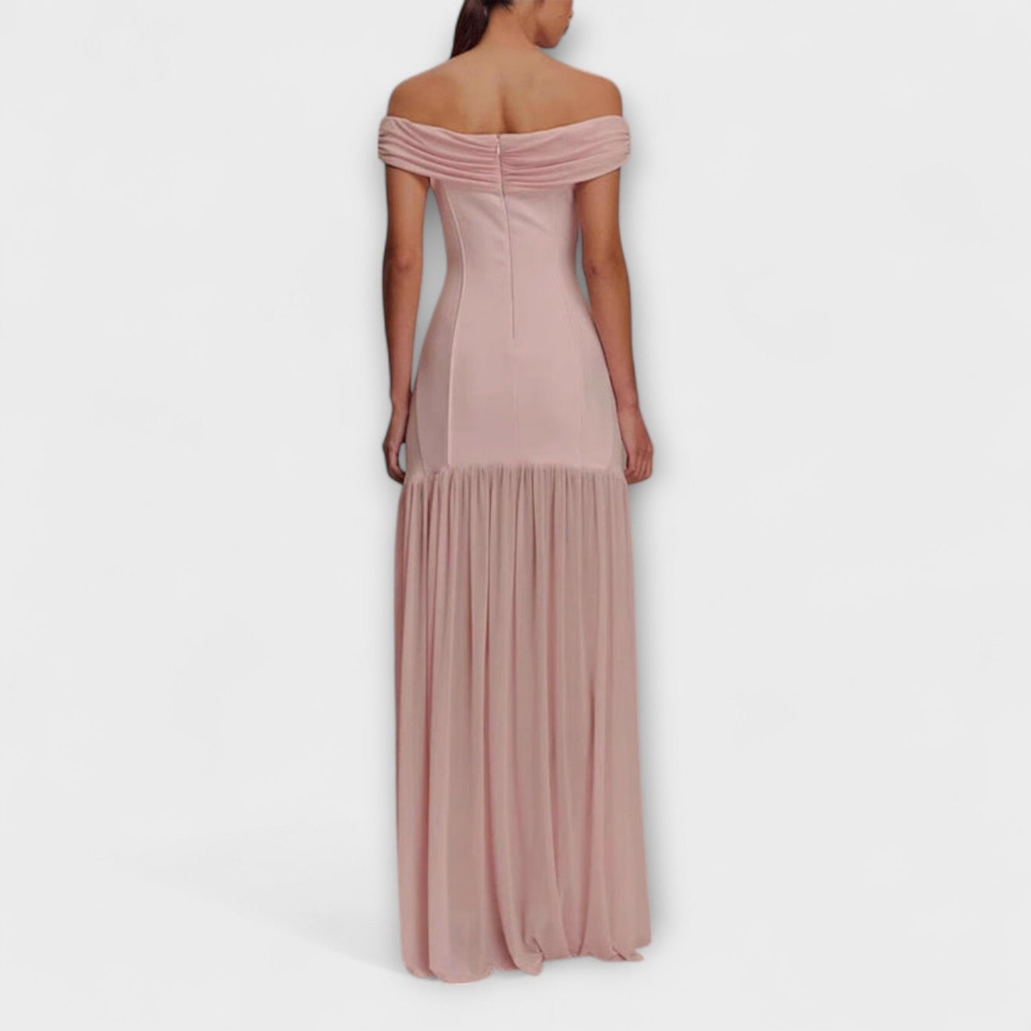 Maelie - Stylish Strapless Bodycon Maxi Dress with Floral Details