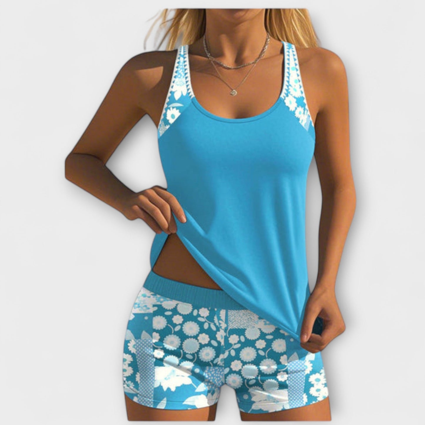 Lynne – Floral Print Two-Piece Swimsuit
