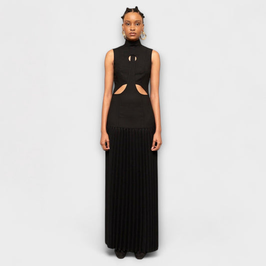 Kristen - Maxi Dress with Pleats and Cut-Outs