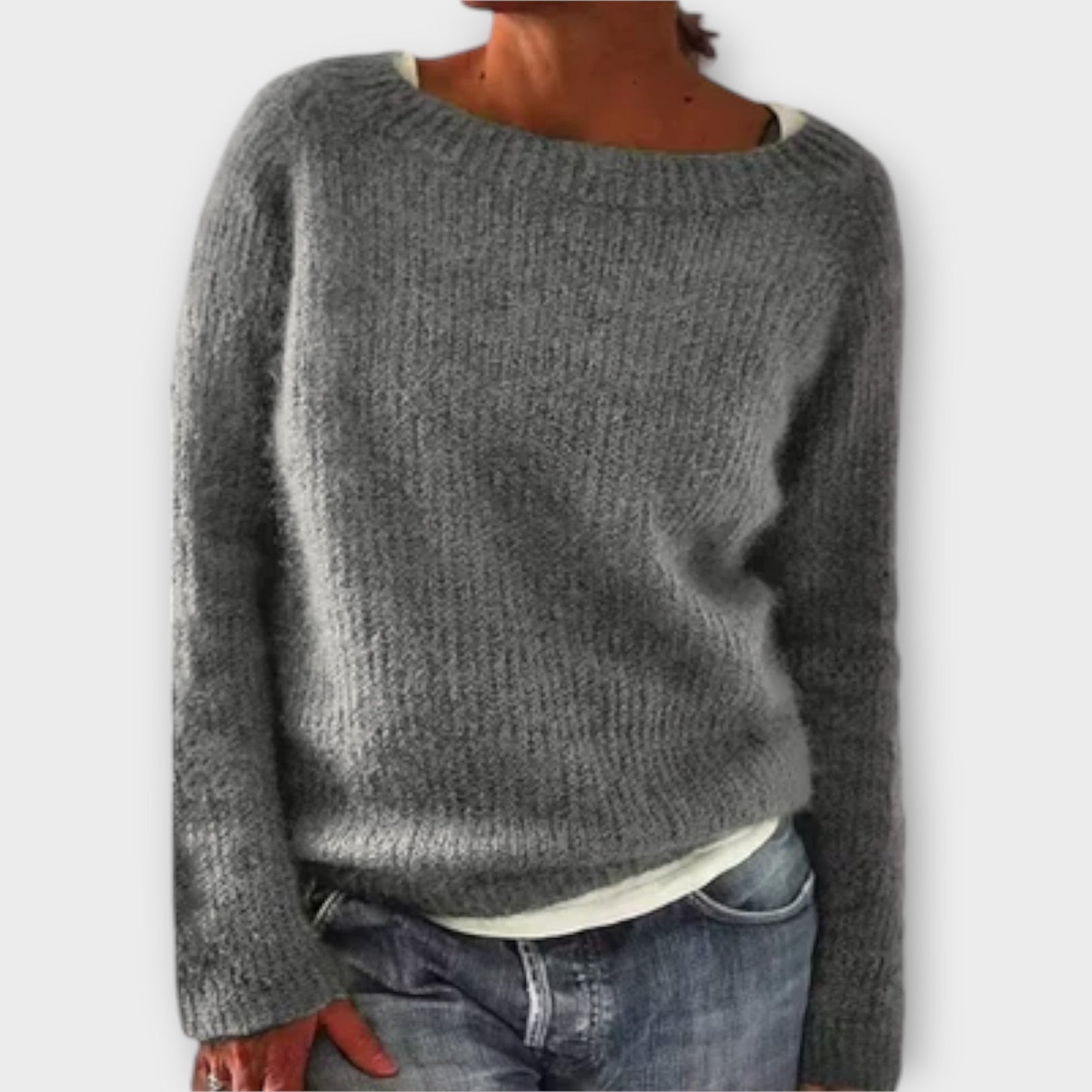 Regine – Solid Color Knit Pullover