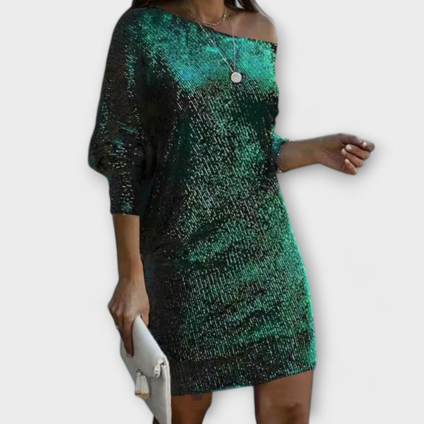 Sequin Party Dress with Contrast Details