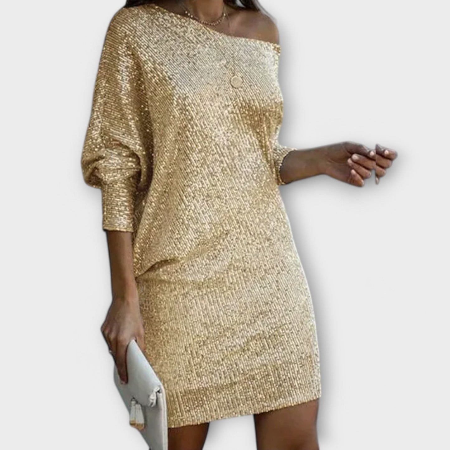 Sequin Party Dress with Contrast Details