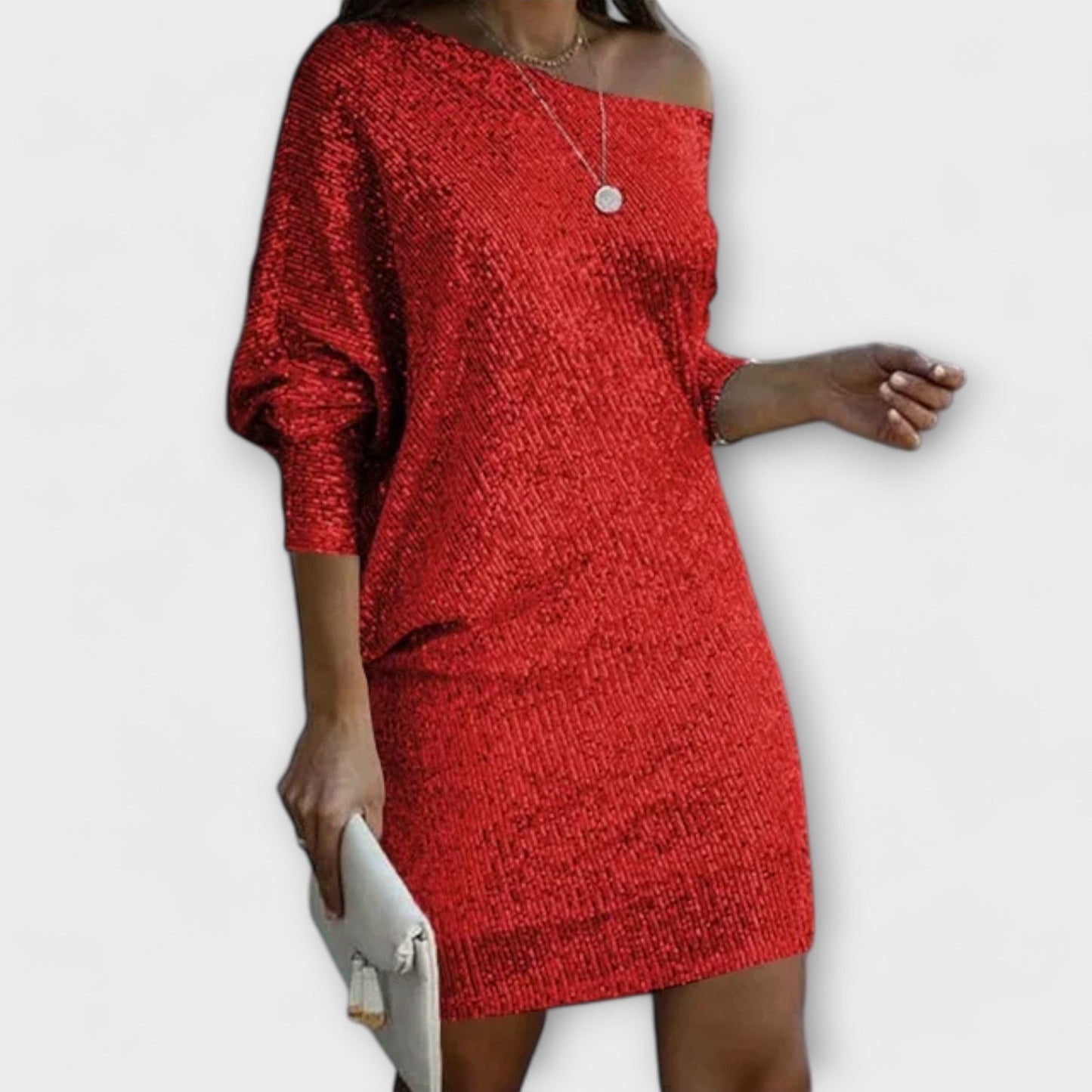 Sequin Party Dress with Contrast Details