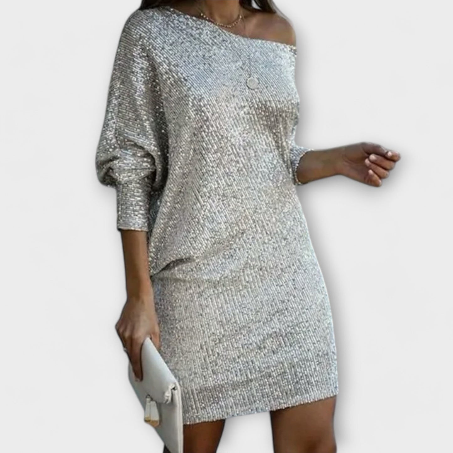 Sequin Party Dress with Contrast Details