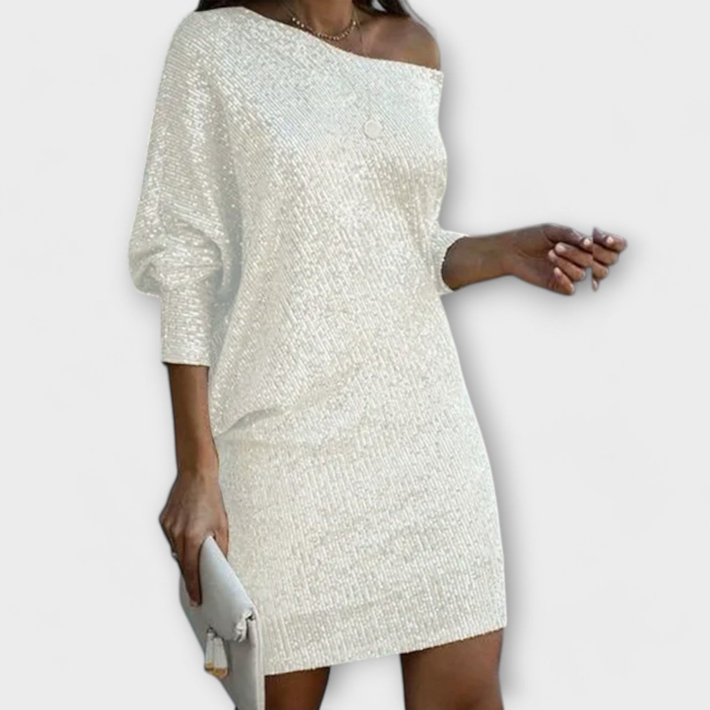 Sequin Party Dress with Contrast Details