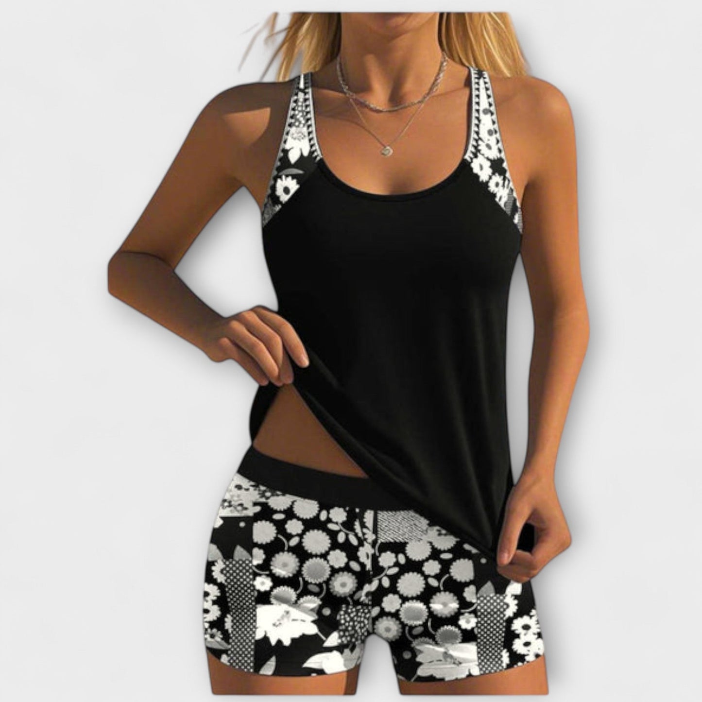 Lynne – Floral Print Two-Piece Swimsuit