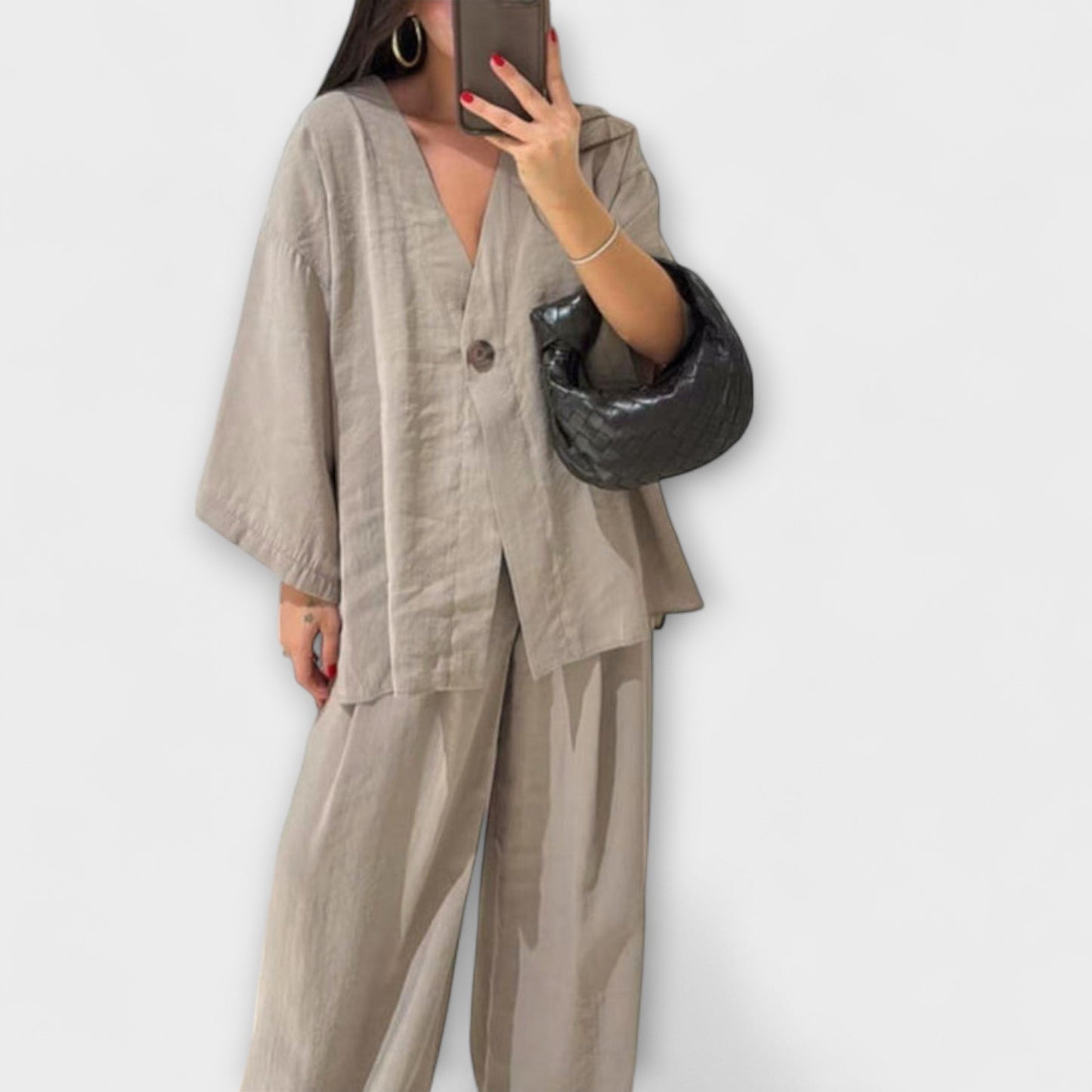 Jacqueline - Casual V-Neck Top and Pants Set