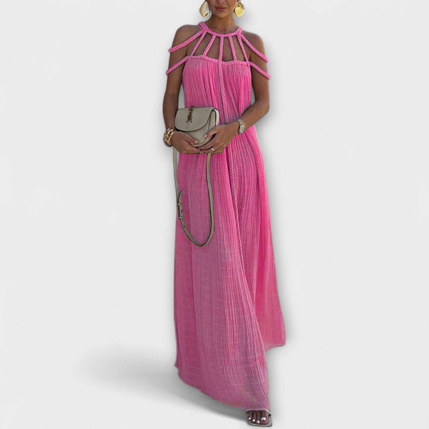 Briar - Stylish Maxi Dress with Draped Braids