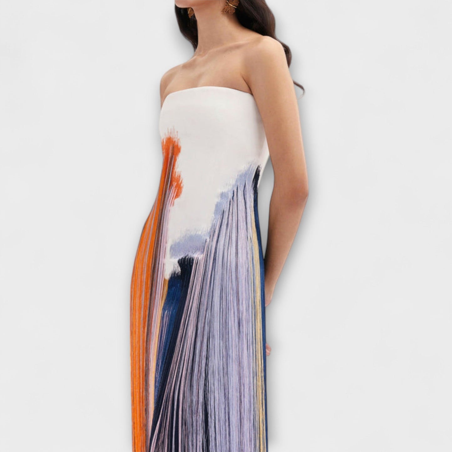 Summer - Chic Colorblock Dress with Trendy Tassels
