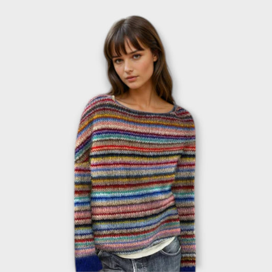 Manonin - Casual and Cozy Striped Sweater