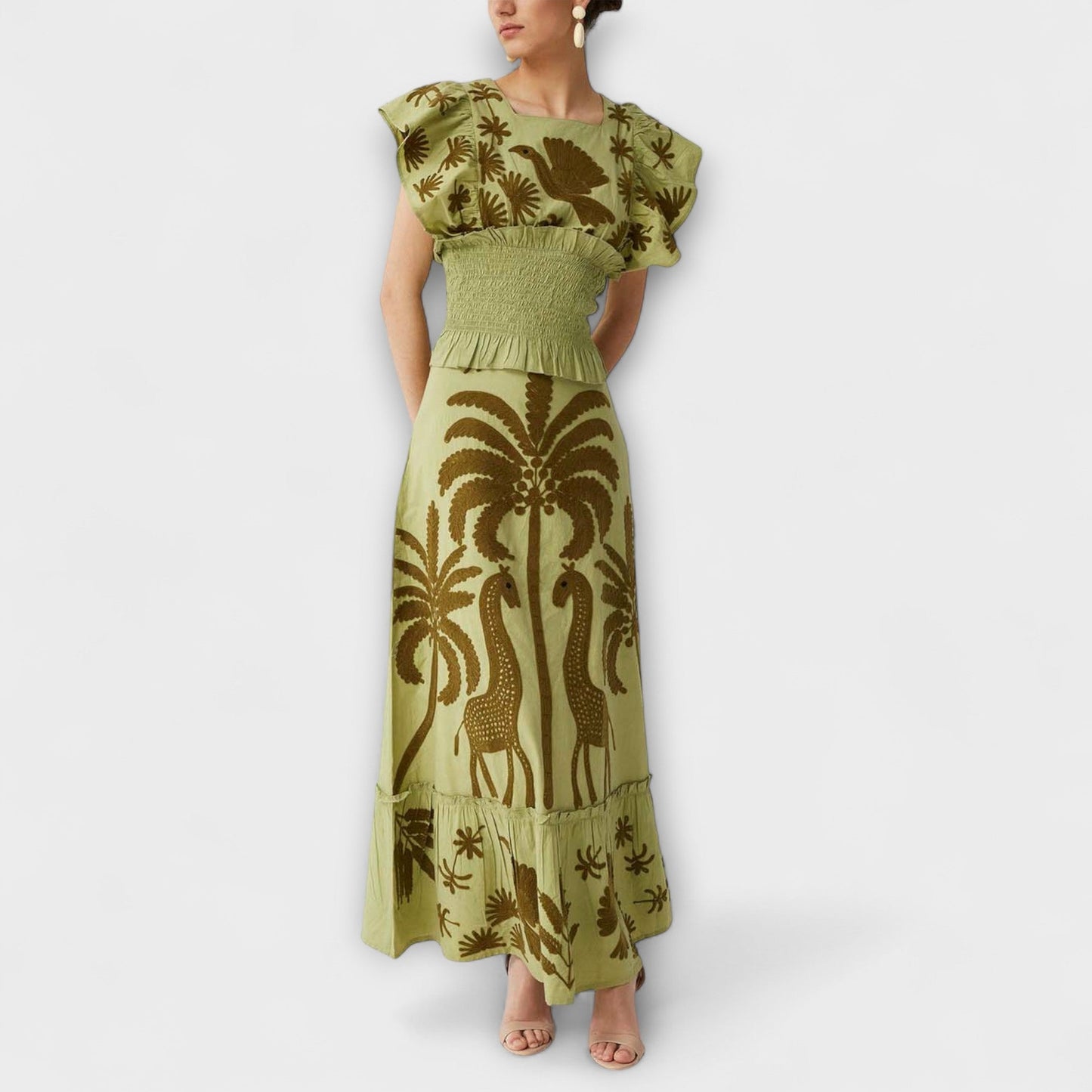 Amy - Stylish Palm Tree Dress