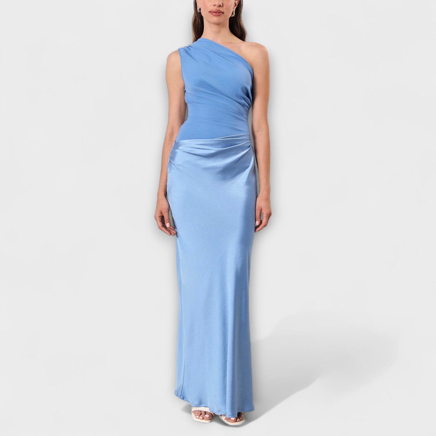Chic One-Shoulder Pleated Maxi Dress
