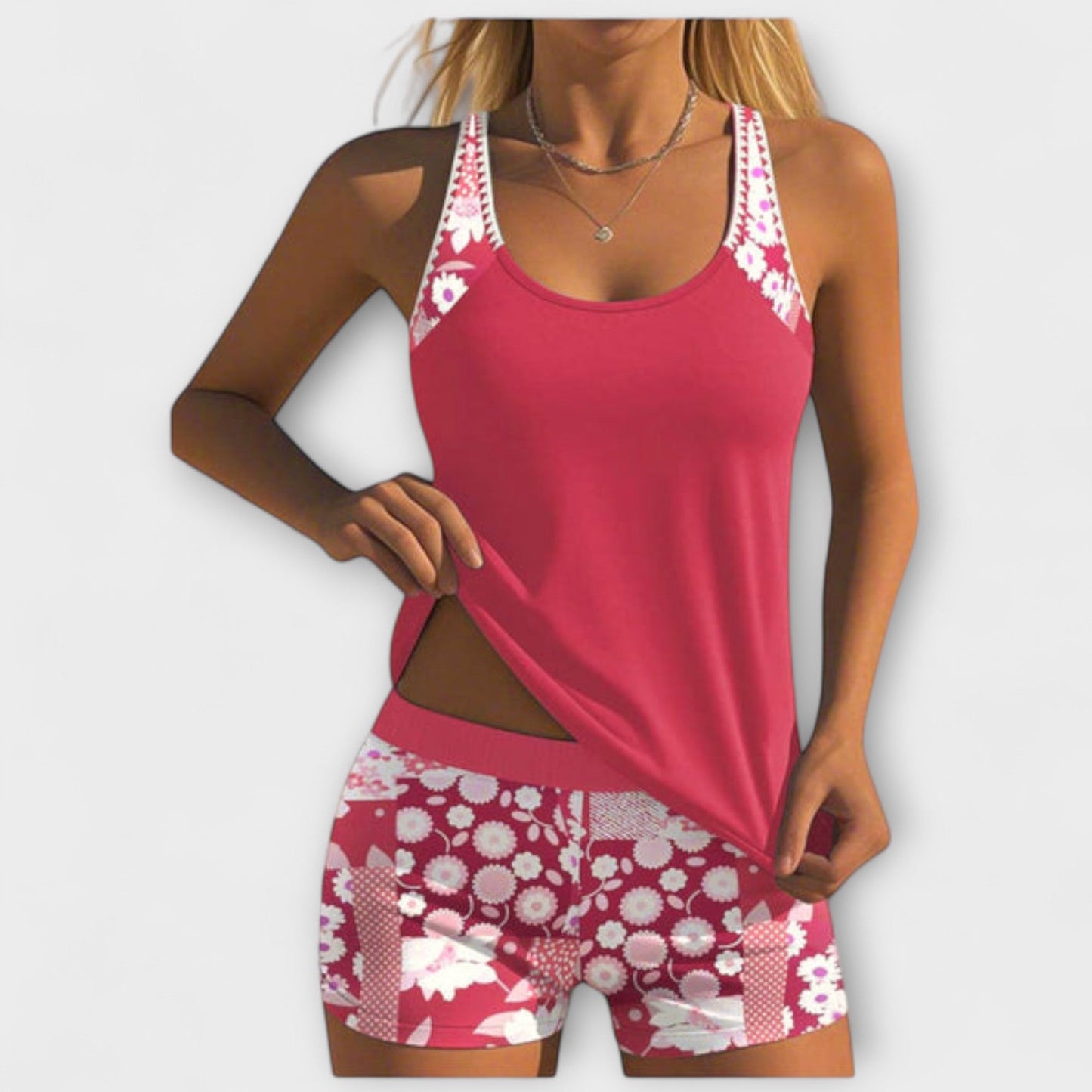 Lynne – Floral Print Two-Piece Swimsuit