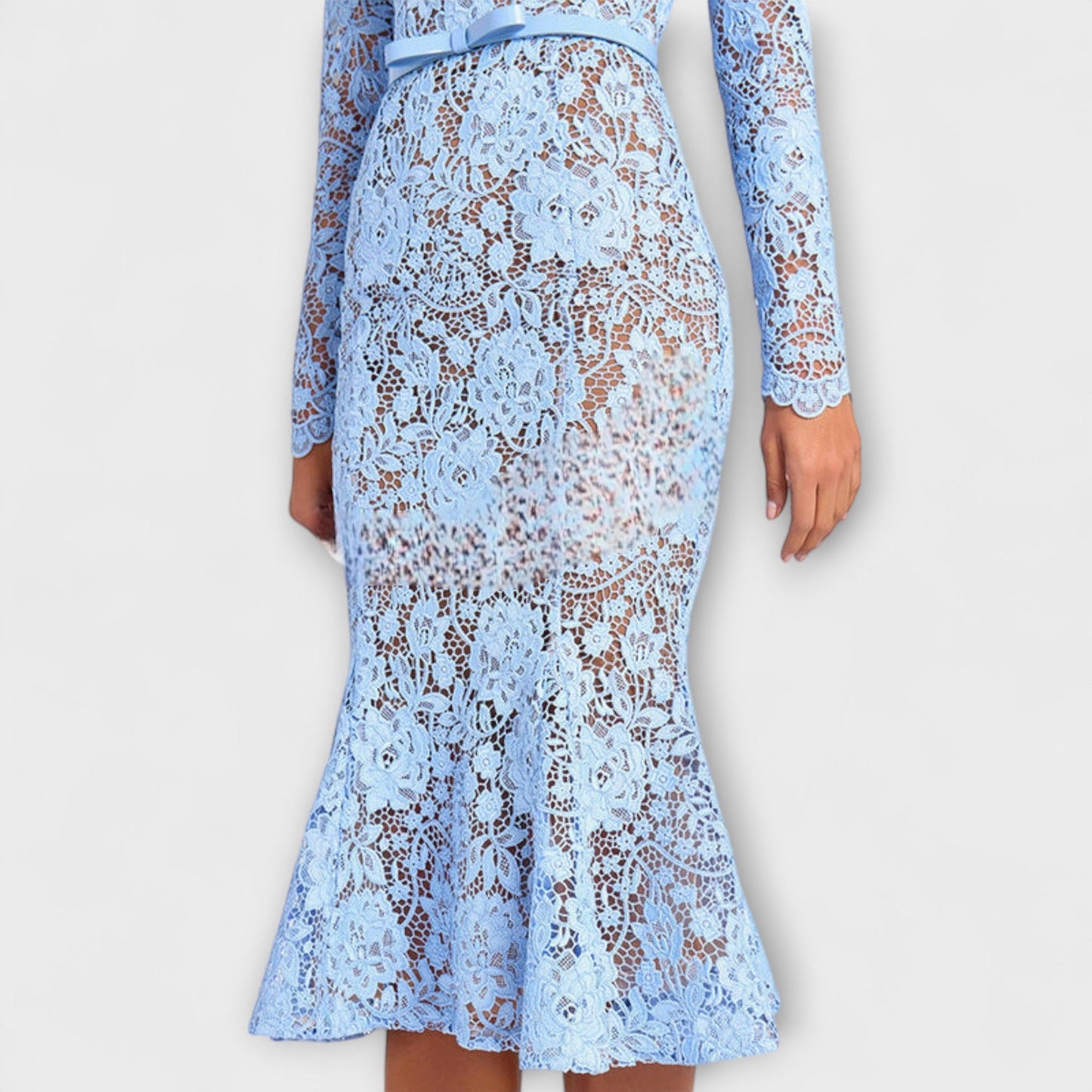 Freya - Elegant Floral Lace Midi Dress