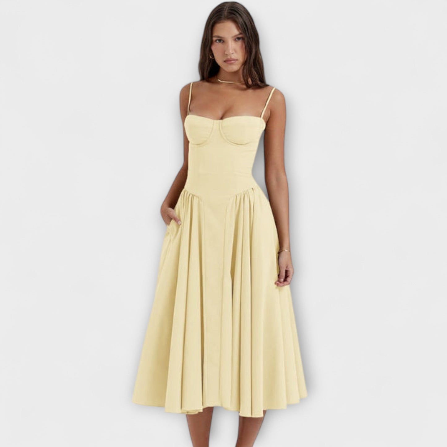 Rosalie - Elegant Sleeveless Corset Dress