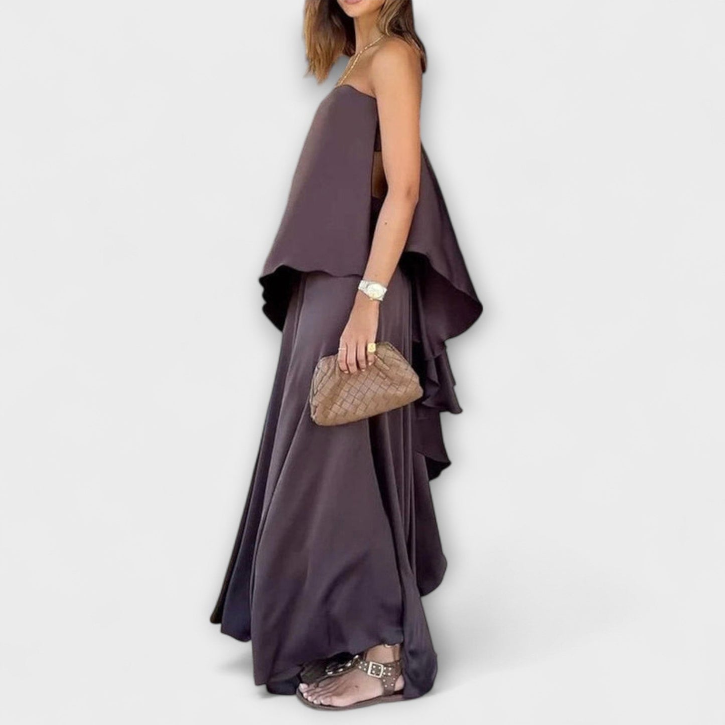 Ruby - Stylish Sleeveless Bandeau Top and Skirt Set
