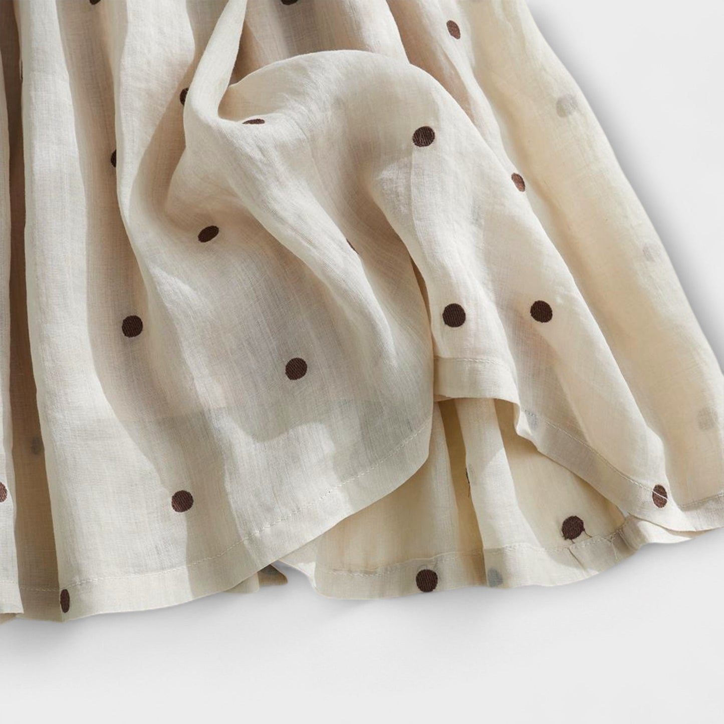 Fun Polka Dot Cotton-Linen Skirt