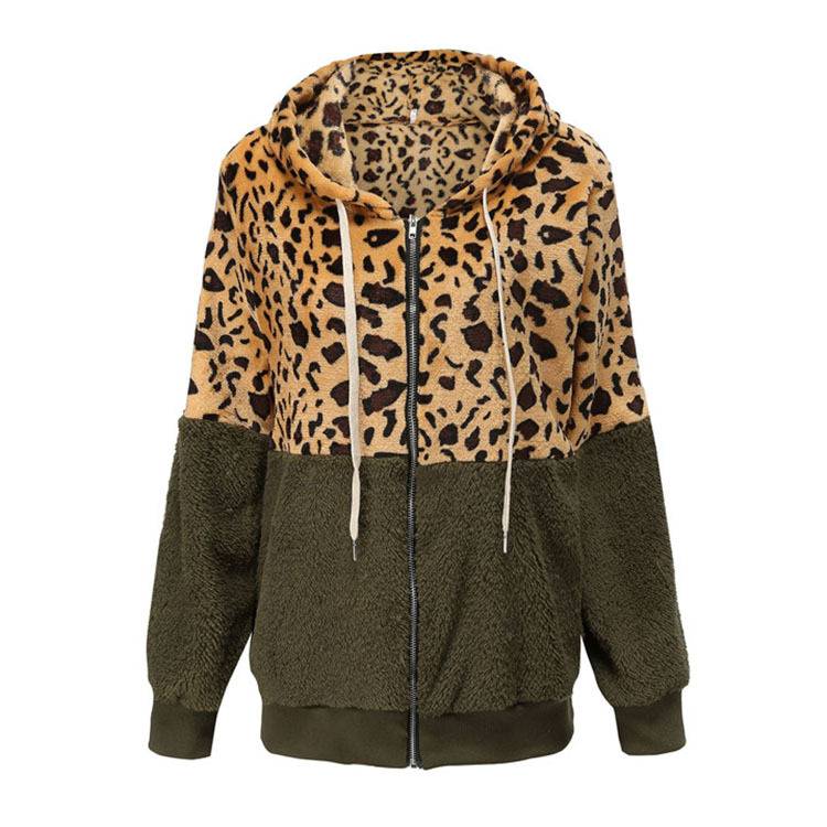 Lea - Leopard Print Fleece Hoodie