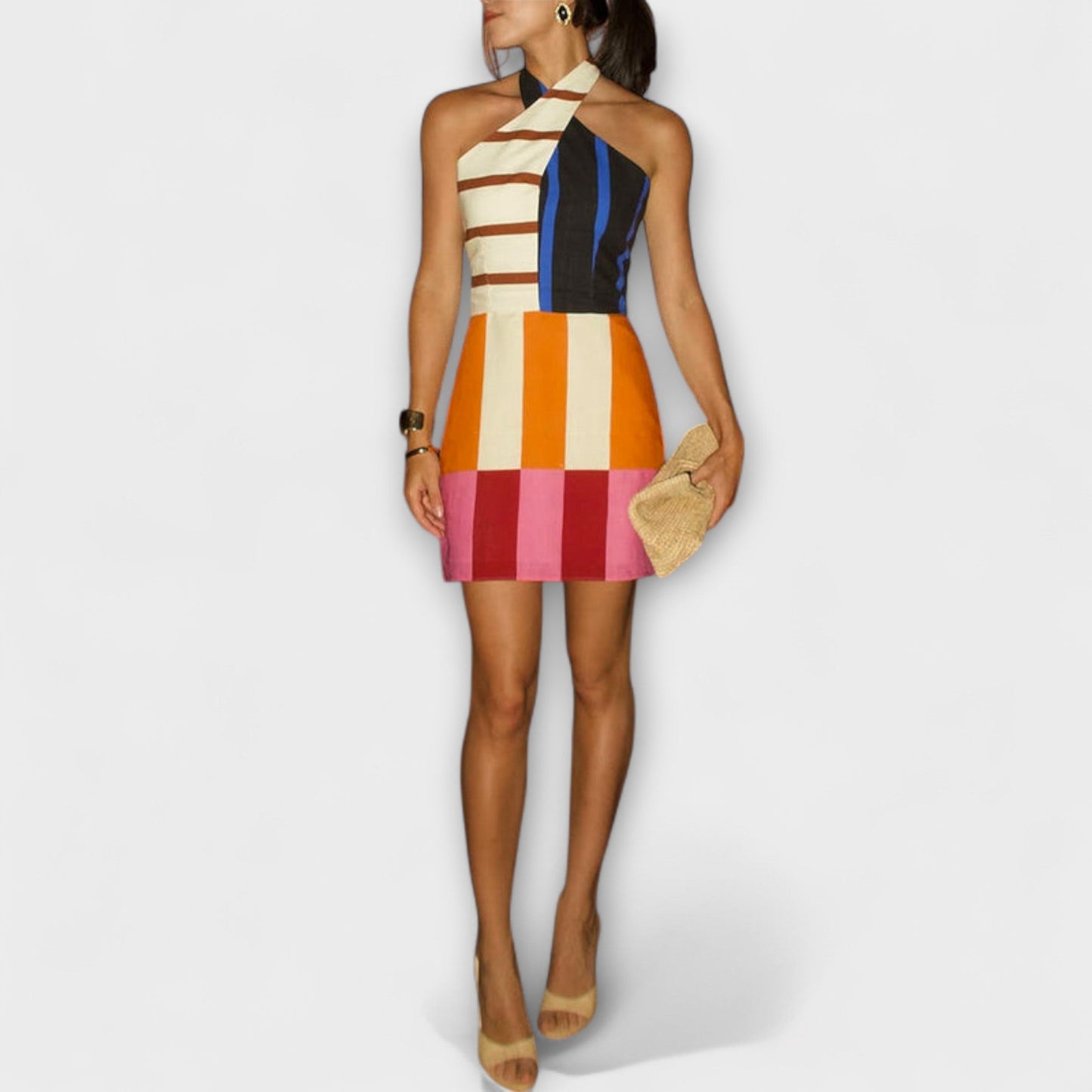 Jeniah - Loose Mini Dress with Cross-Back Tie