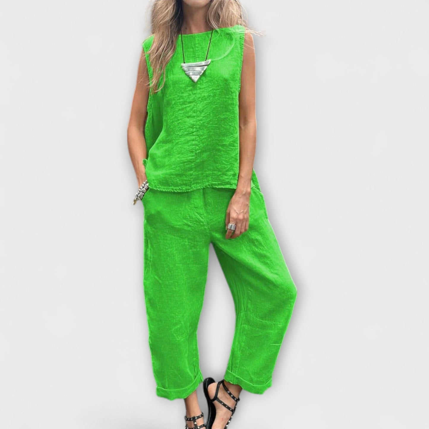 Jennifer - Casual Cotton-Linen Set