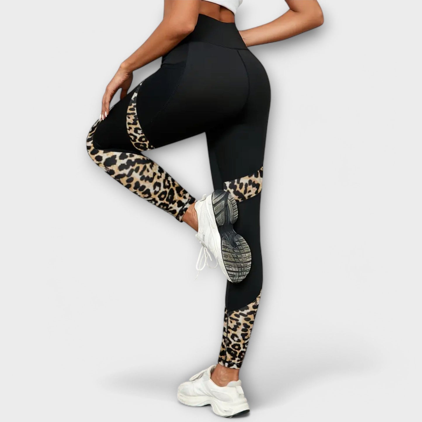 High-Waisted Leopard Print Workout Pants