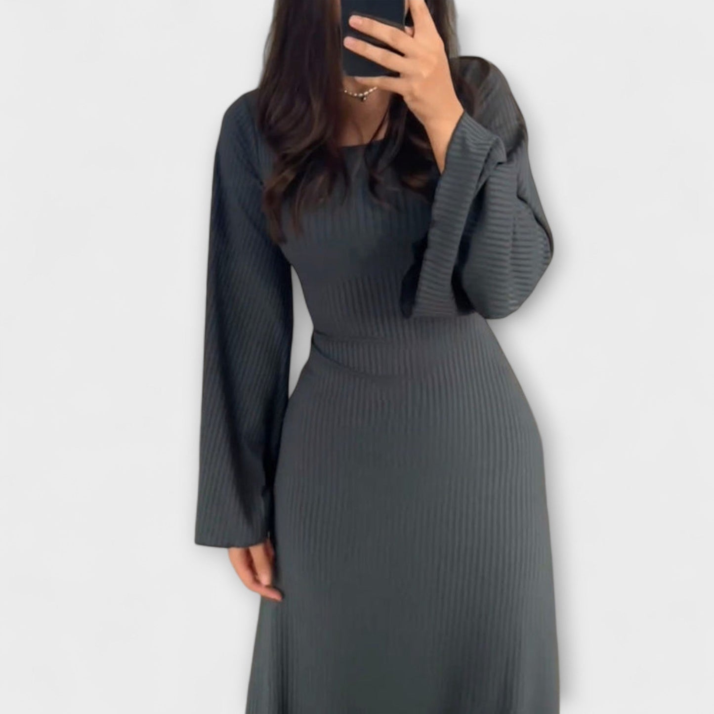 Jocelyn - Chic Knit Dress with Waist Detail