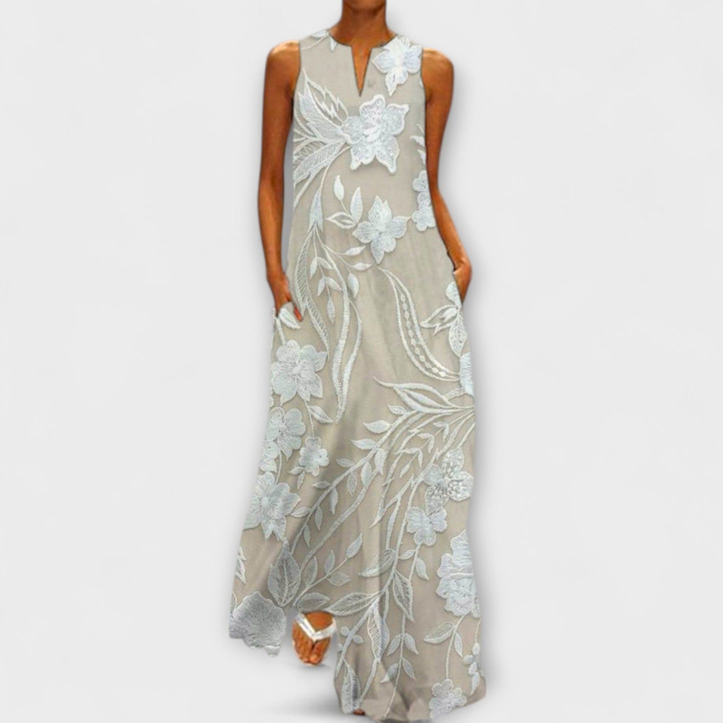 Camila – Printed Botanical Maxi Dress