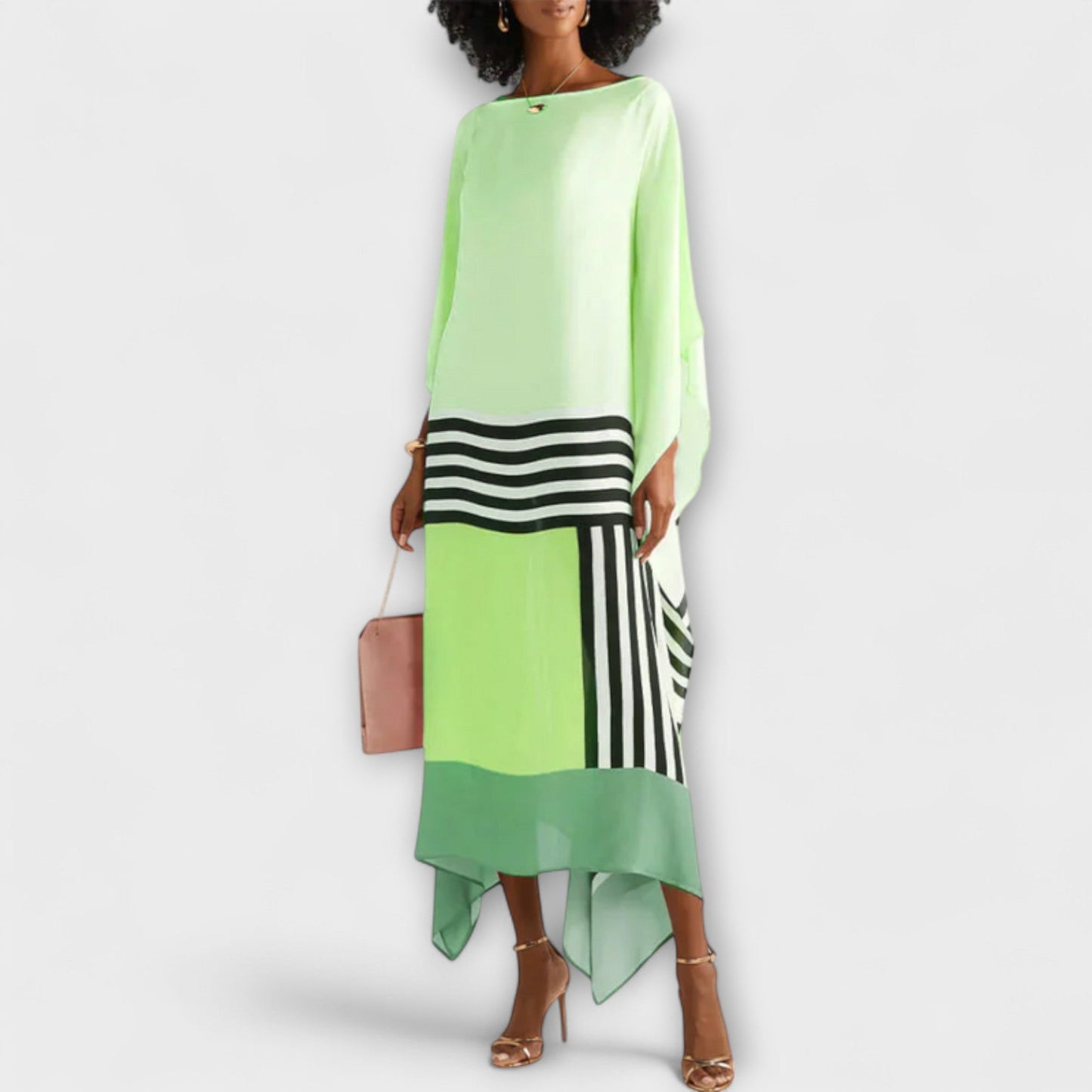 Elenora - Geometric Kaftan with Locker Cut