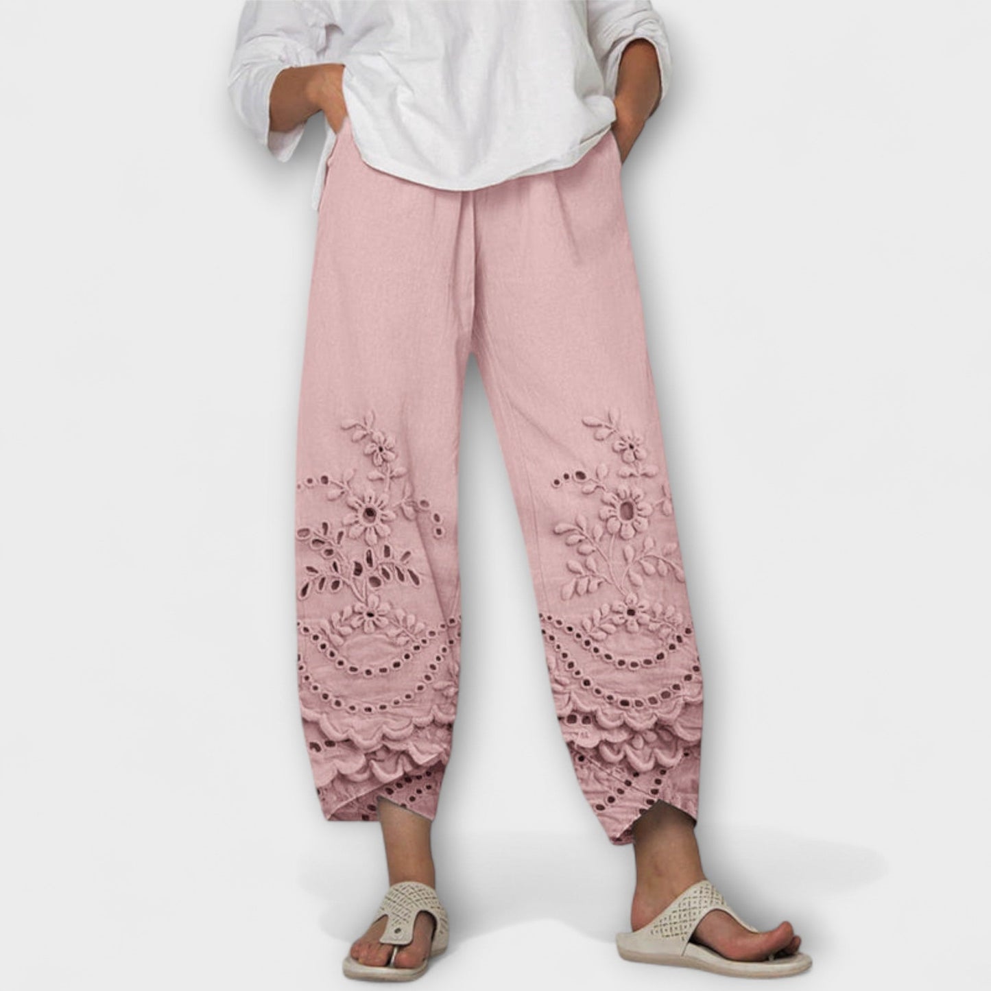 Chloe – Stylish Printed Lace Trousers
