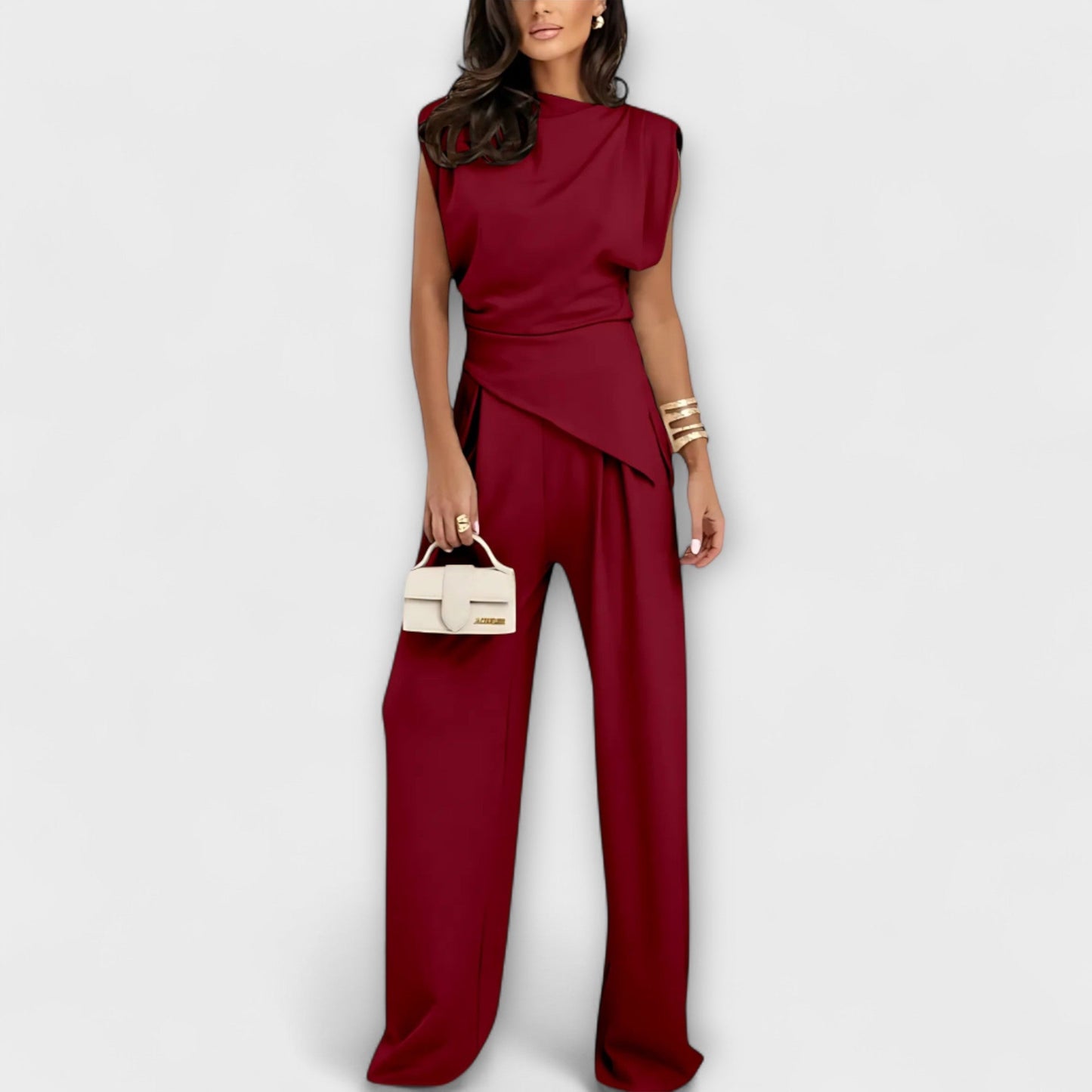 Sofia - Asymmetrical Outfit with Draped Shoulders
