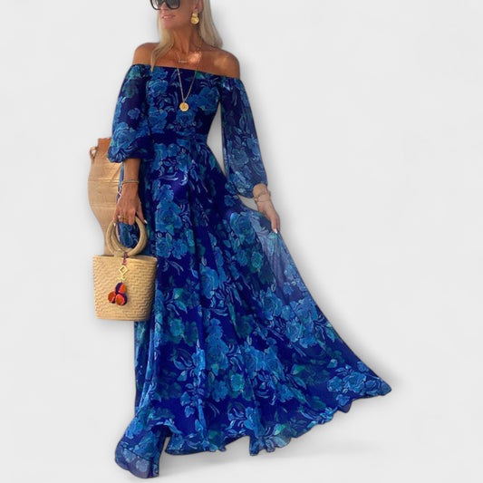 Juniper - Floral Off-the-Shoulder Smocked Maxi Dress