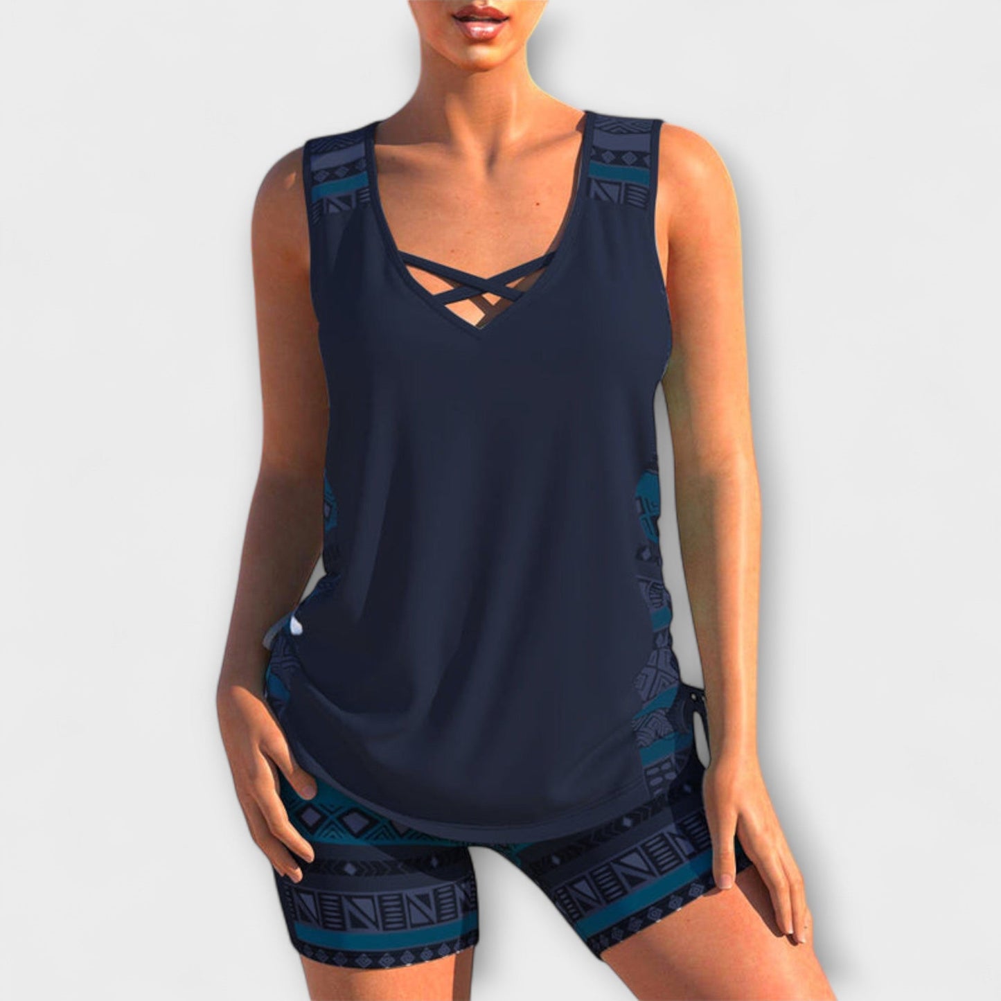 Sylvia - Geometric Print Tankini