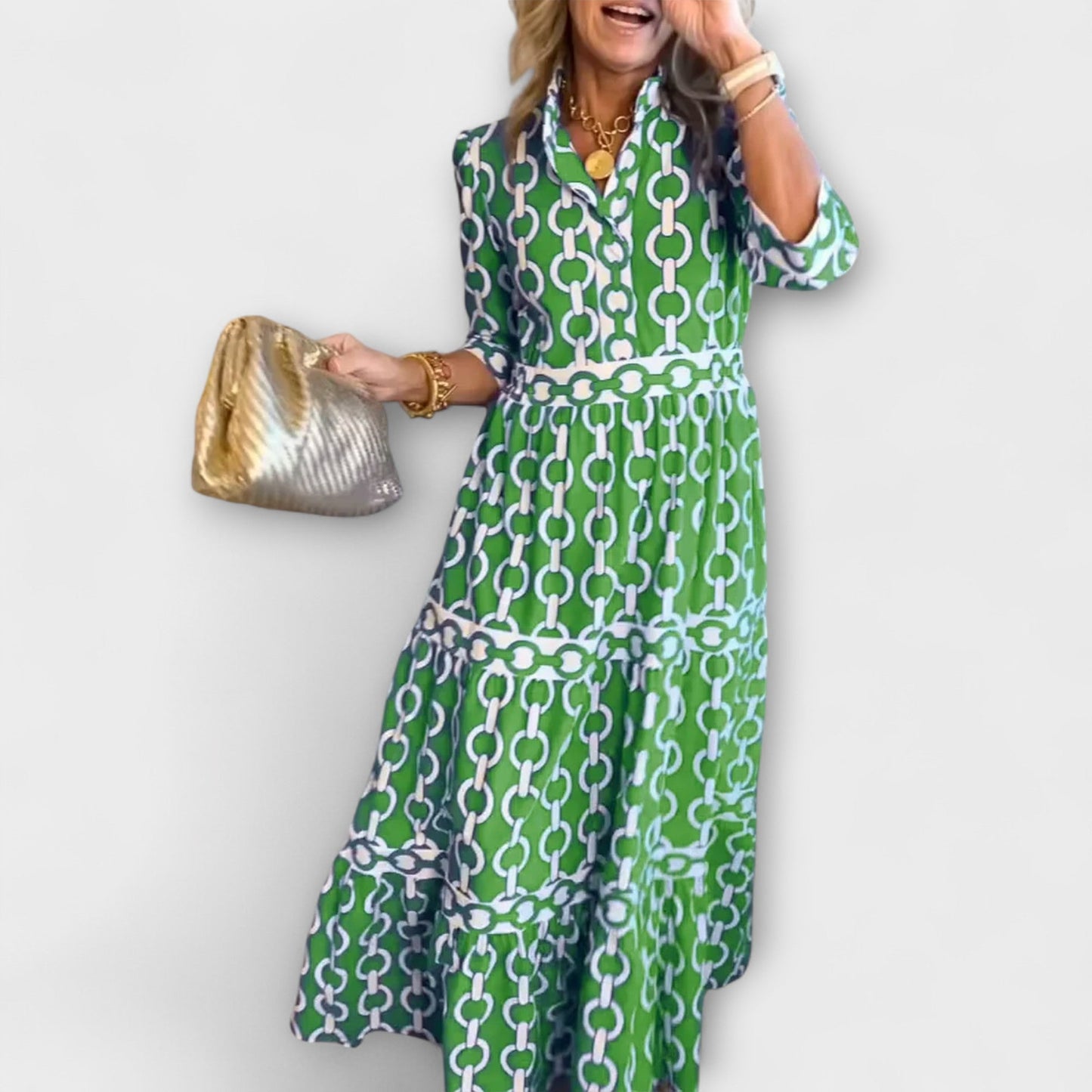 Juliette - Midi Dress with Chain Print