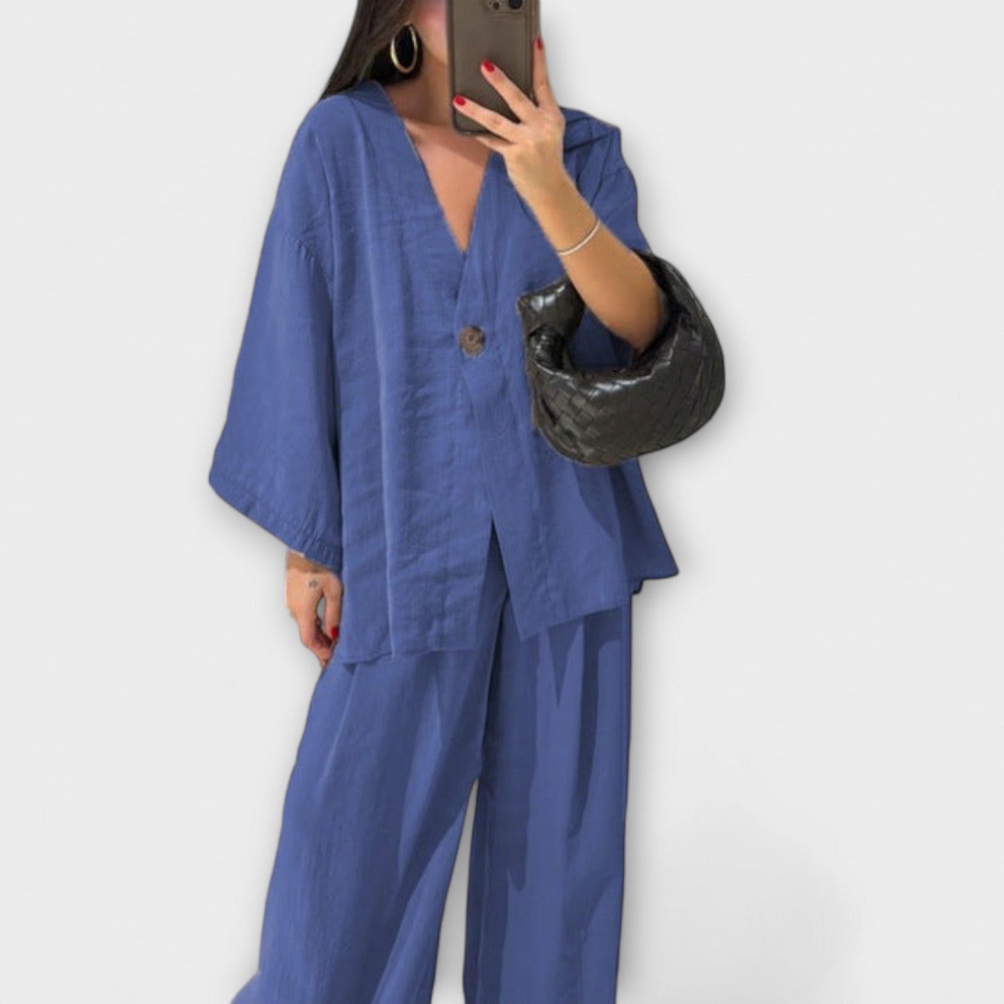 Jacqueline - Casual V-Neck Top and Pants Set