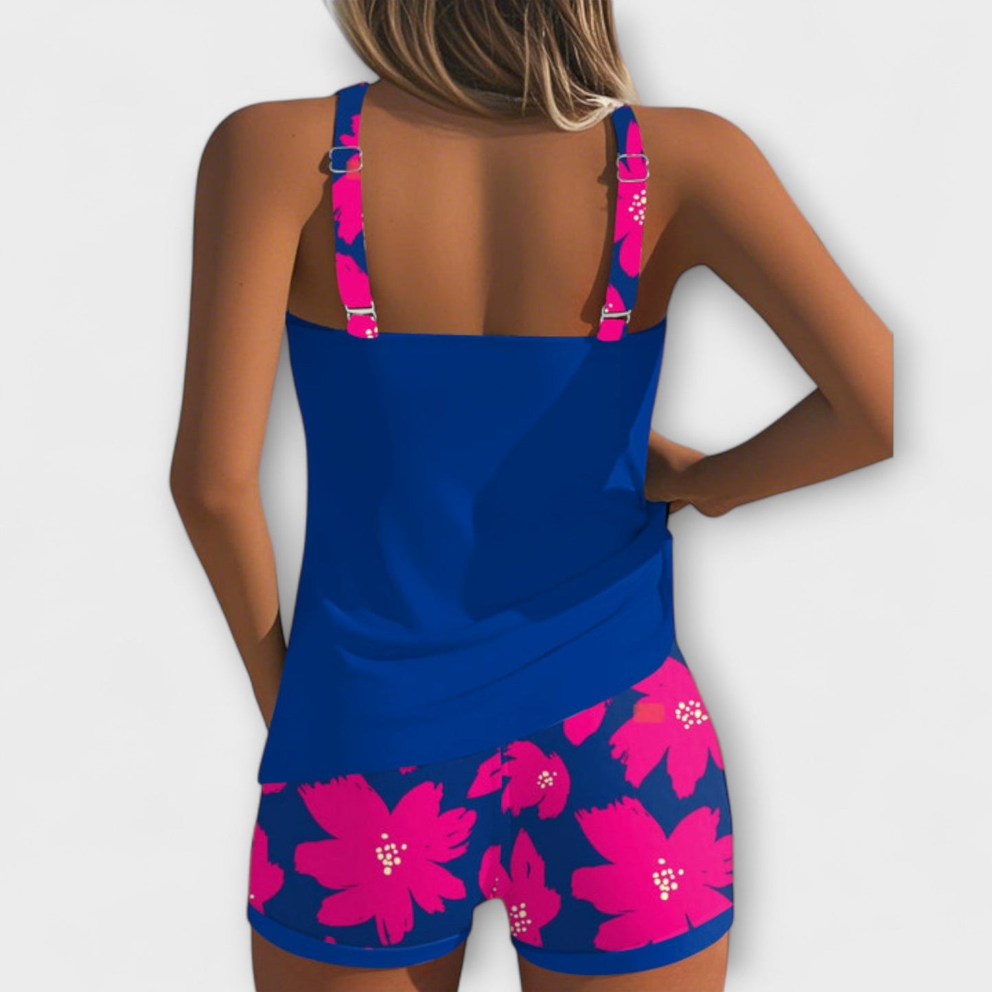 Judith - Printed Sleeveless Tankini with U-Neckline