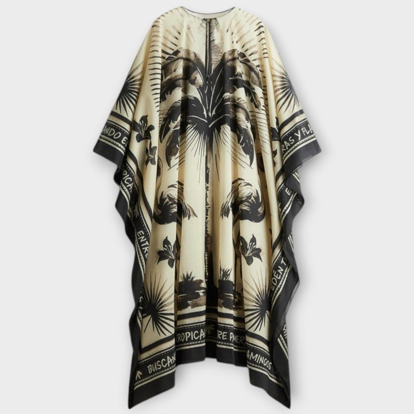 Melissa - Extra-Large Flamingo Print Maxi Kaftan Dress