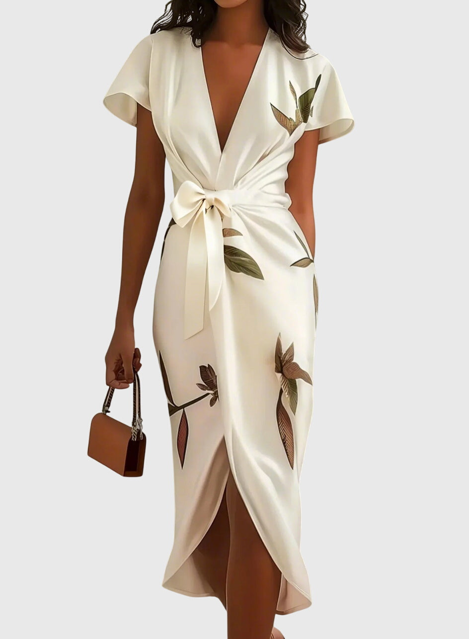 Elegant White Satin Dress