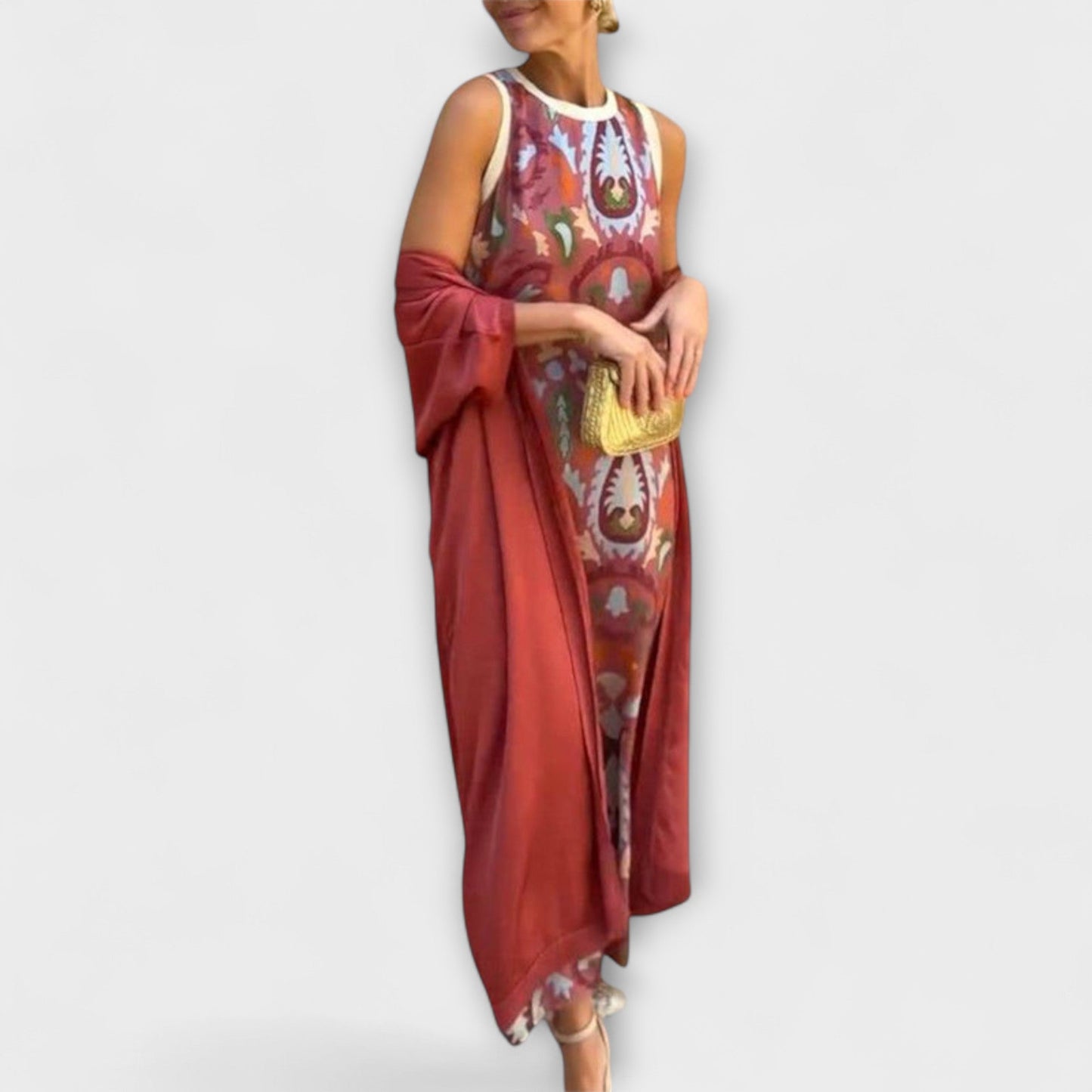 Selviane - Maxi Dress with Coordinating Cardigan
