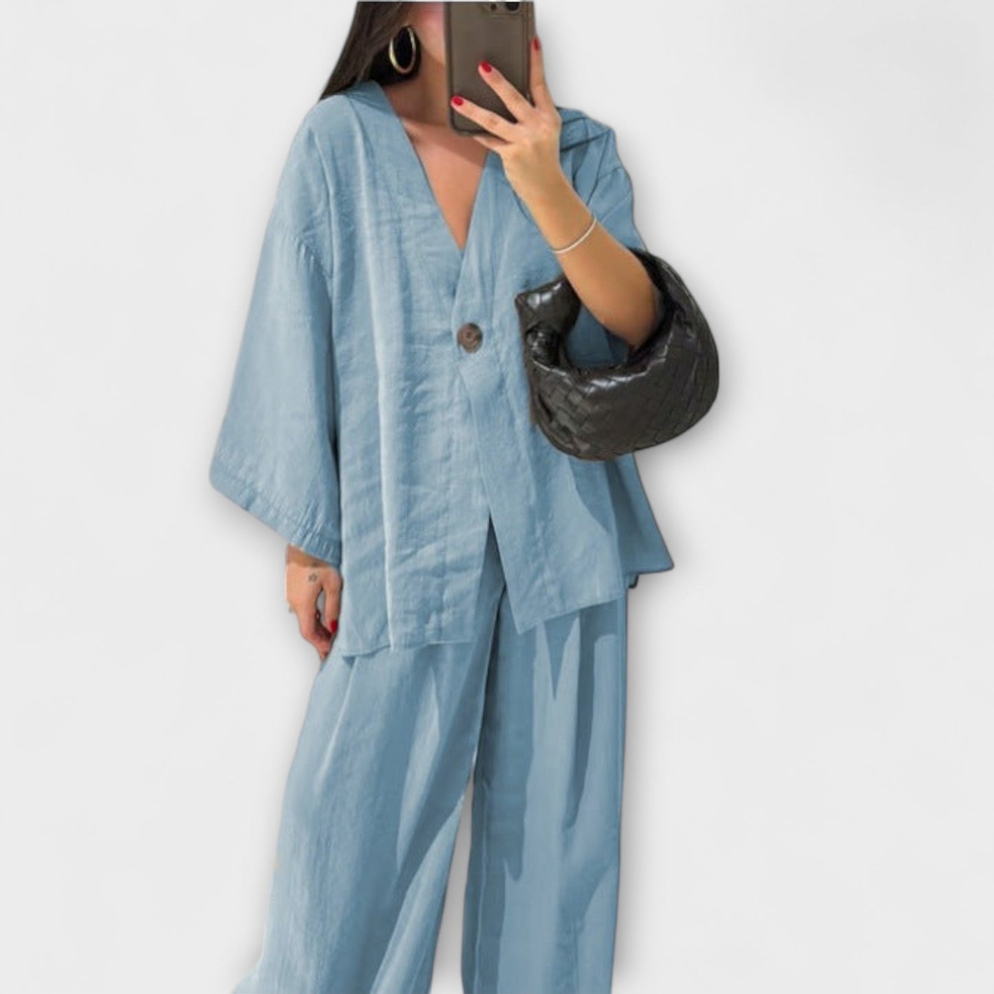 Jacqueline - Casual V-Neck Top and Pants Set