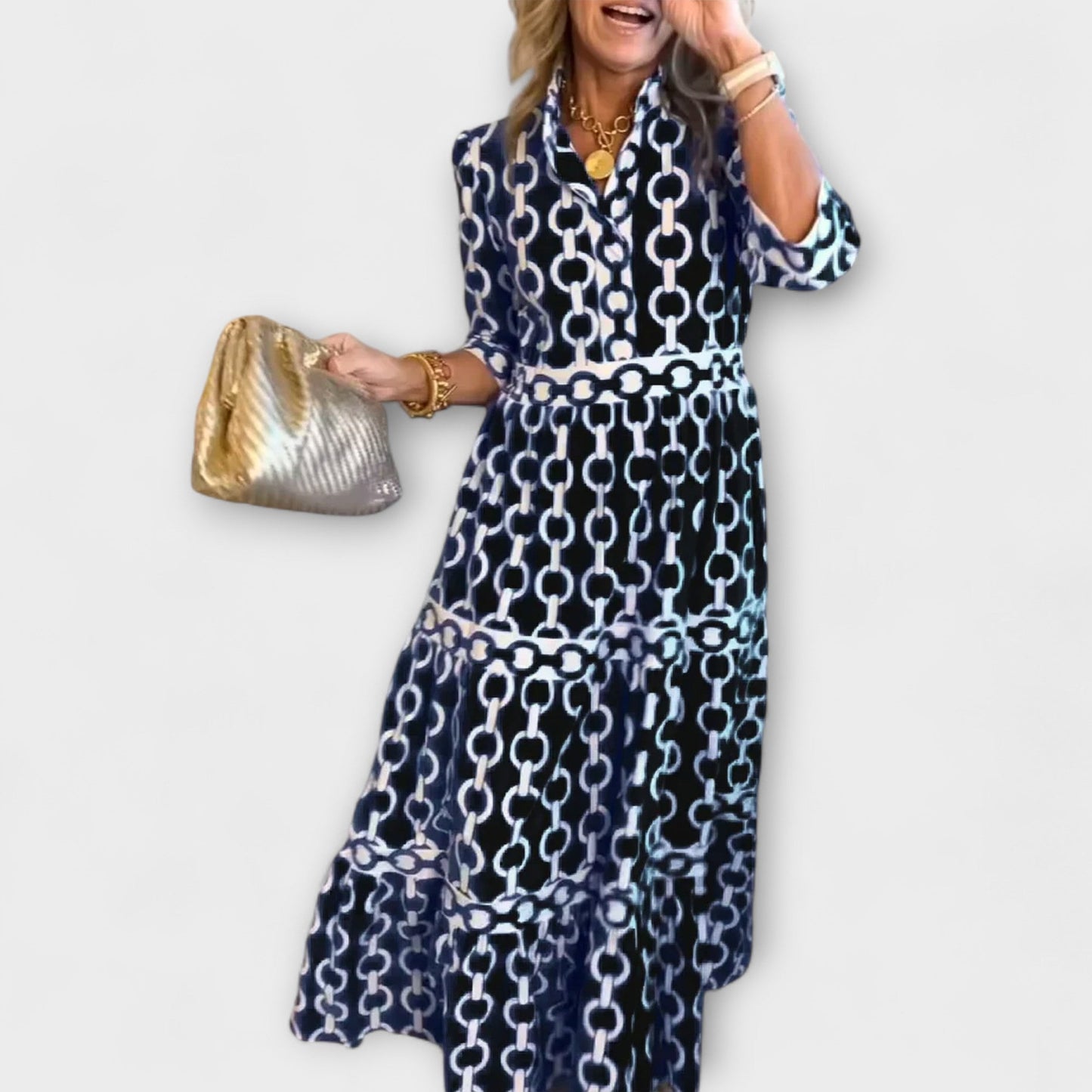 Juliette - Midi Dress with Chain Print