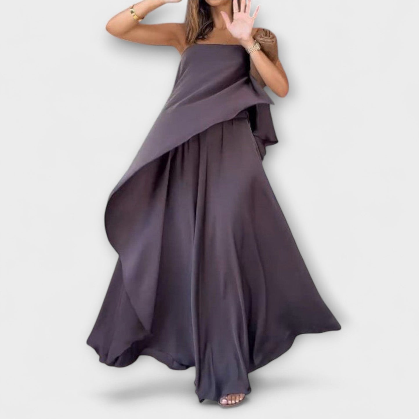 Ruby - Stylish Sleeveless Bandeau Top and Skirt Set