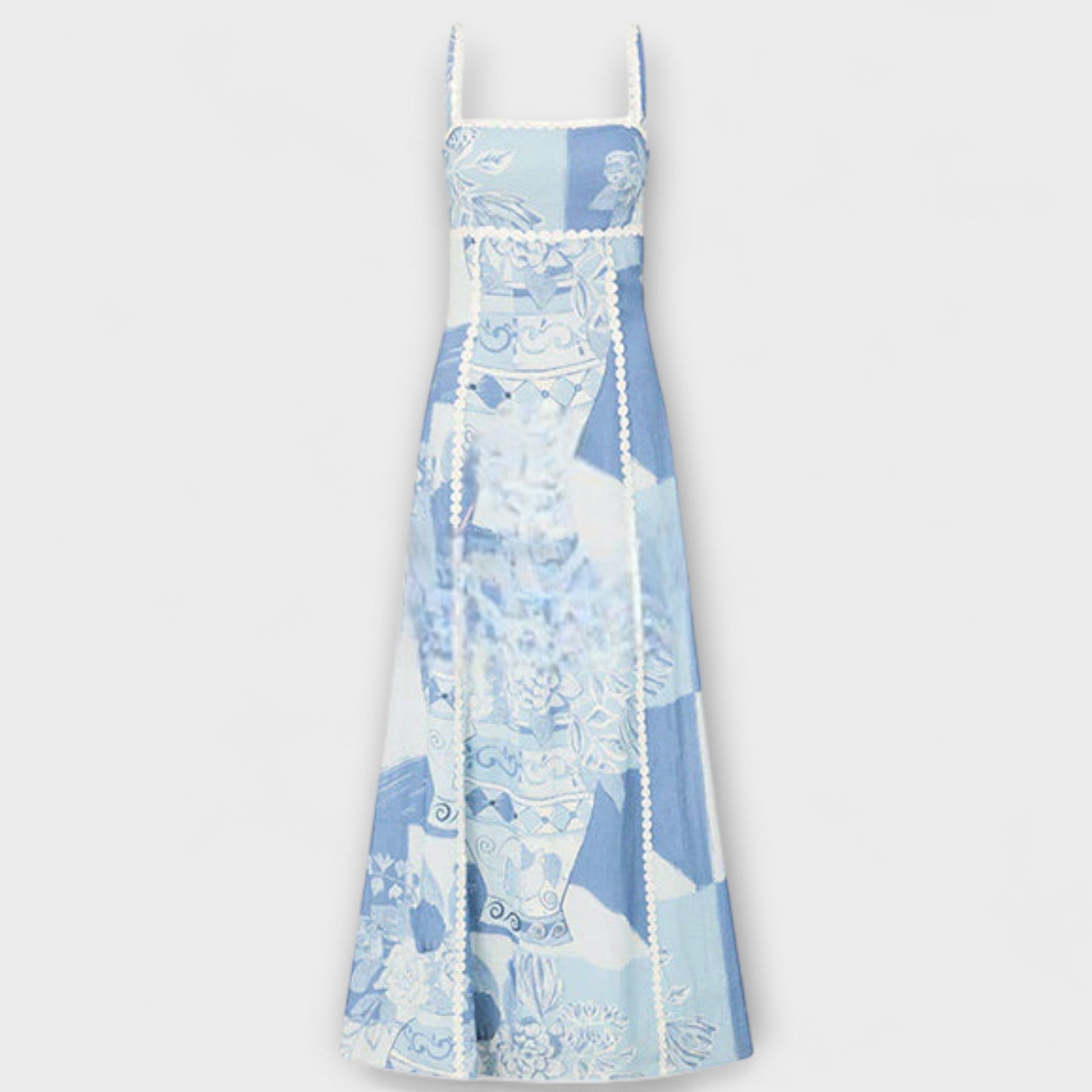 Terazza Ric Rac - Flared Slip Maxi Dress in Linen