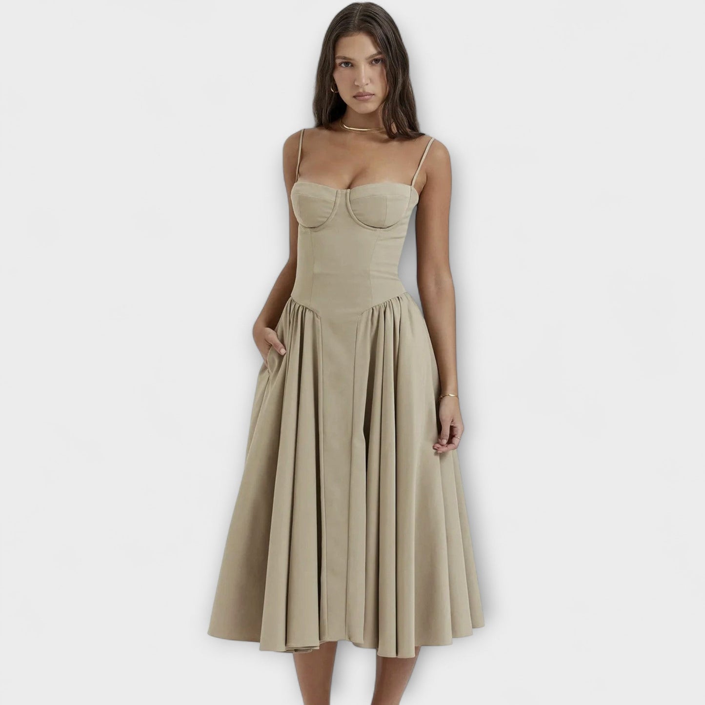 Rosalie - Elegant Sleeveless Corset Dress
